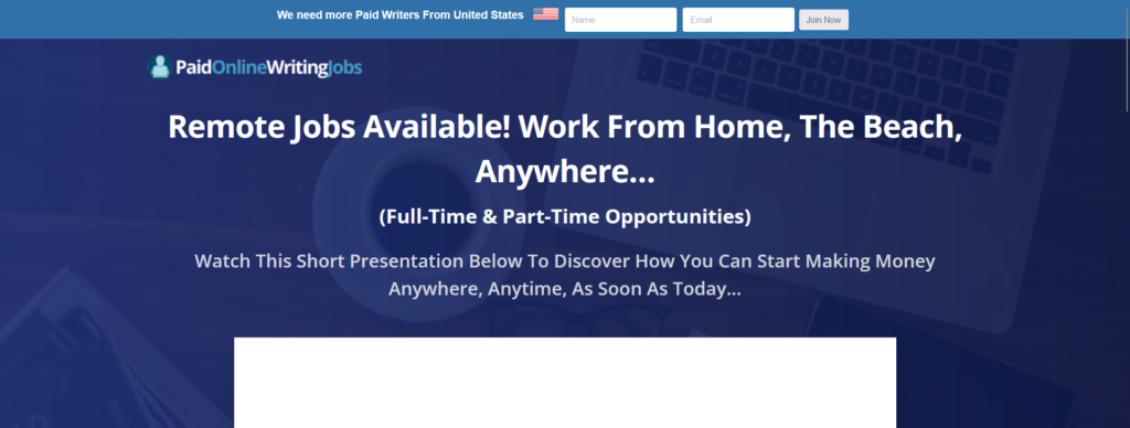 Paid Online Writing Jobs Homepage